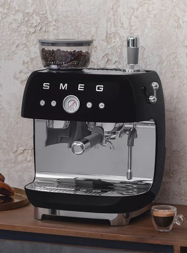 New black smeg espresso coffee - new,